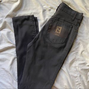 VNTG FENDI LOGO SKINNY DARK GREY JEANS